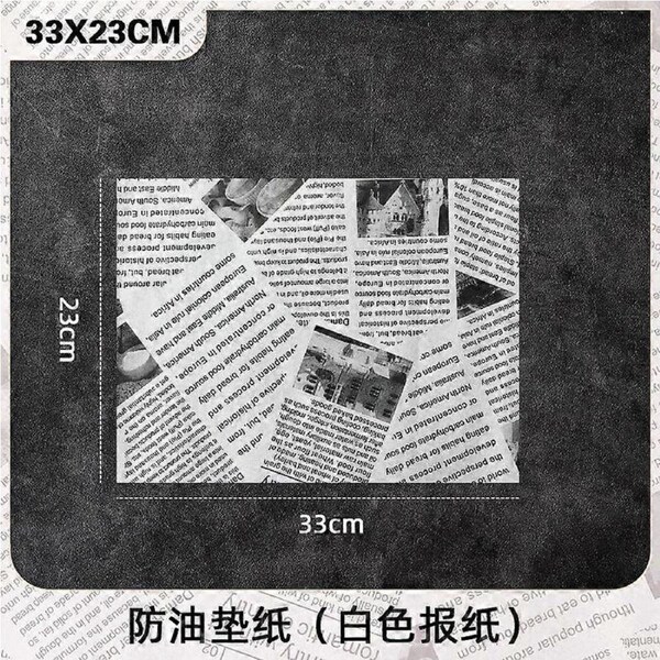 100 sheets of greaseproof paper, patterned pad paper, grease latch fries, hamburger placemat paper, snack tray, blotting paper