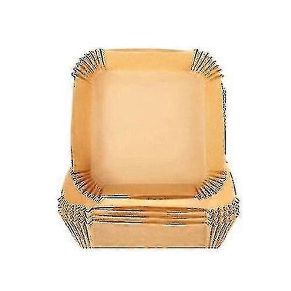 Square Air Fryer Disposable Paper Liner Non-stick Baking Paper Liners Waterproof--Wood Color 100pcs