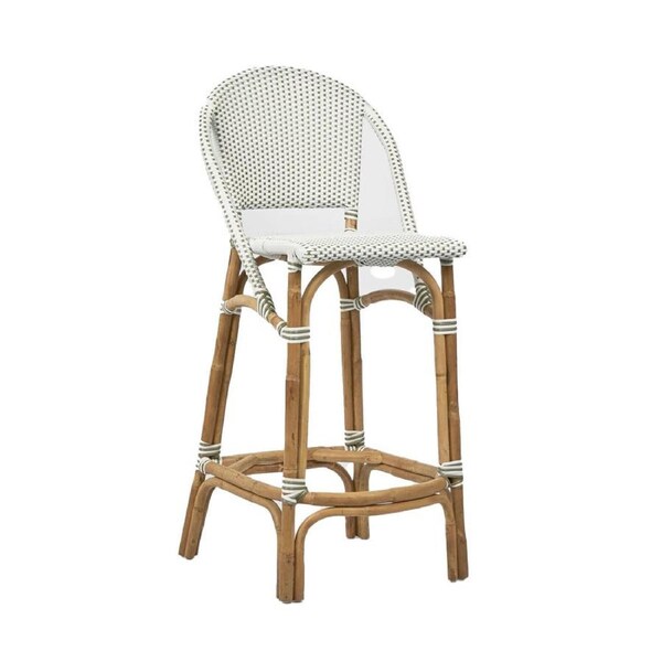 Belle Riviera Rattan Outdoor Undercover Bar Stool Furniture 58x103cm Grey