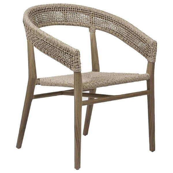 Belle Cove Teak & Synthetic Woven Outdoor Dining Chair Furniture 69x82cm Natural