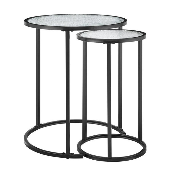 Lerida Side Tables Nesting Pair Set of 2 Black