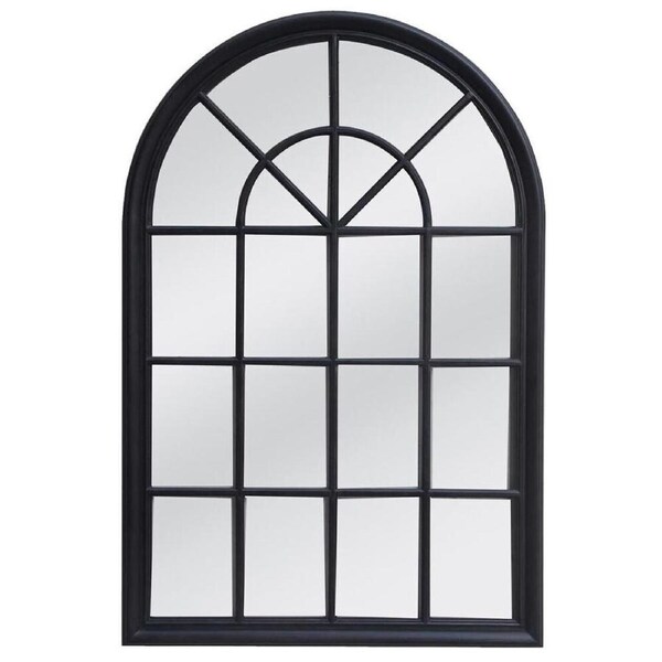 Belle Hamptons Wood Arched Wall Mirror Indoor Decorative Mirror 100x150cm Black