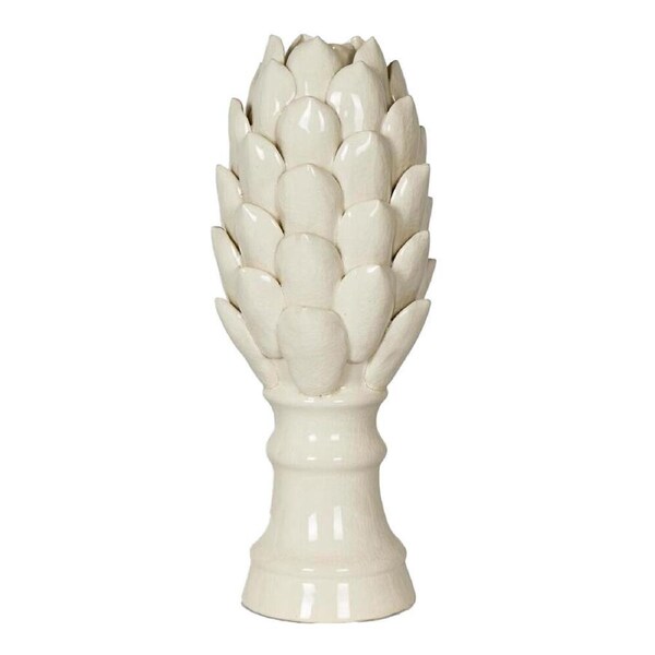 Belle Ceramic Artichoke Sculpture/Ornament Home Decor Short 12x27cm White