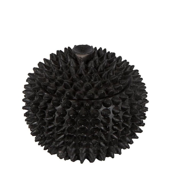 Belle Polyresin Decorative Spike Bowl Home/Tabletop Decor Large 18x18cm Black