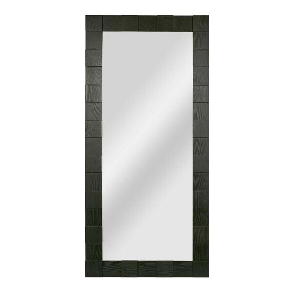 Belle Oak Wood/Glass Monument Floor Bedroom/Dressing Room Mirror 160x75cm Black