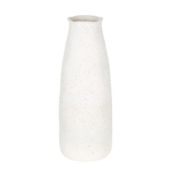 Belle Tuba Ceramic Sculptural Vase Indoor Home Decor Large 19.5x50cm White