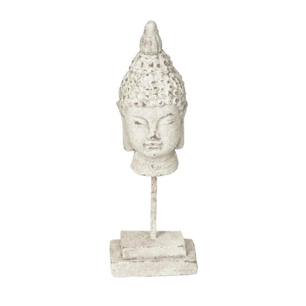 Belle Cement Buddha On Stand Sculpture/Ornament Home Decor 17x47cm Grey