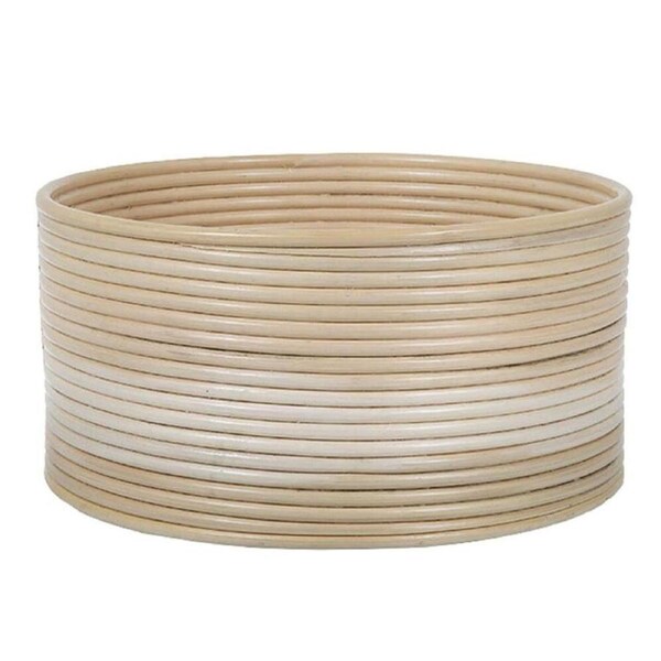 Belle Haiti Terracotta Rattan Planter Round Plant Holder Large 20x20cm Natural