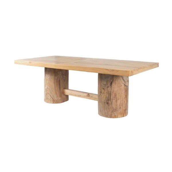 Winston 220cm Dining Table Reclaimed Elm Wood Natural