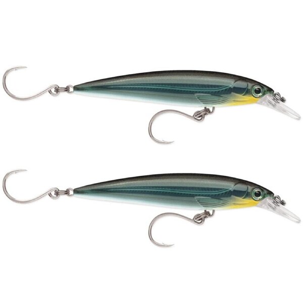 2x Rapala 14cm Saltwater X Rap Long Cast Sinking Minnow Lures - Carbon