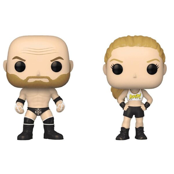2pc WWE Rhonda Rousey & Triple H Pop Bobblehead Vinyl Figures 4/4.2in 3y+