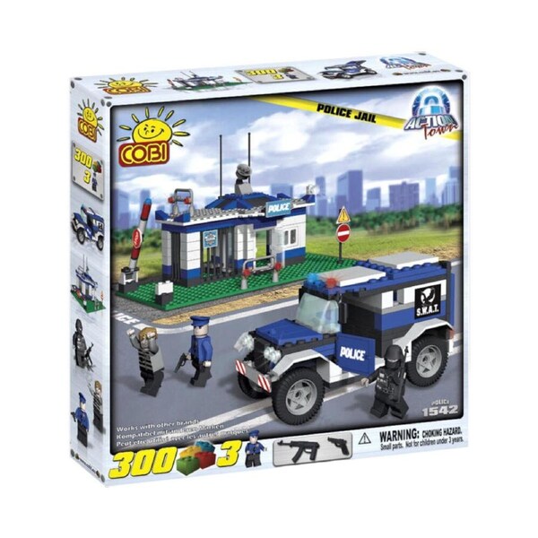 300pc Action Town Police Jail Construction Brick Building Toy Set Kit Kids 3y+