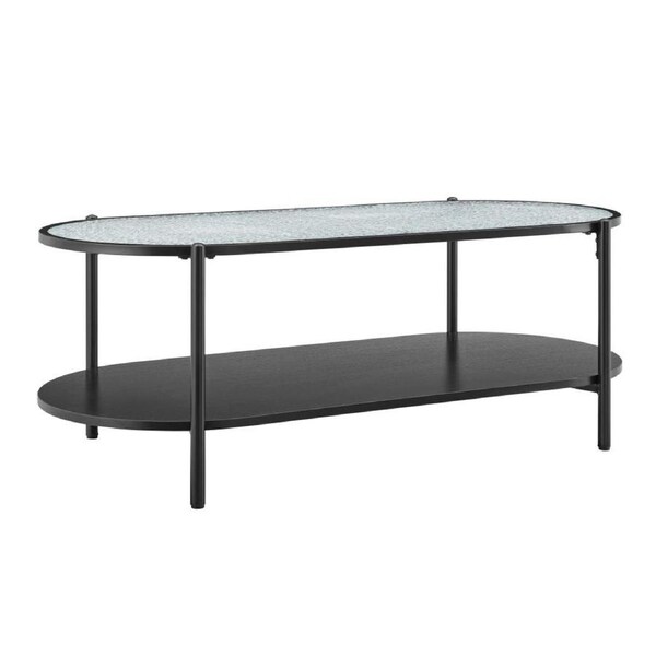 Elise Coffee Table Oval Glass Top Black
