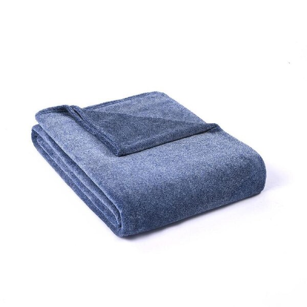 Jason Super Soft Melange 320 GSM Soft Plush Blanket Denim Single Bed