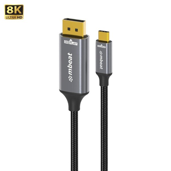 mbeat Tough Link 8K 1.8m USB-C to DisplayPort Cable Up to 8K@60Hz (7680×4320) USB-C