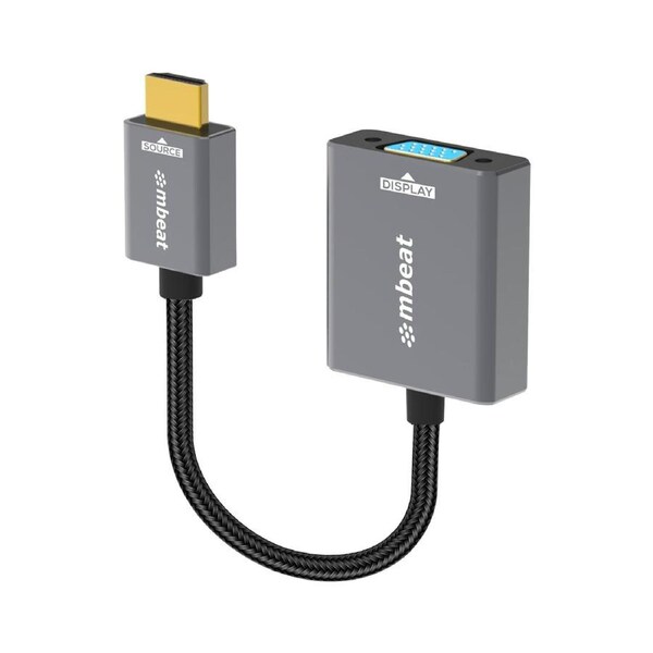 Mbeat Tough Link HDMI to VGA Adapter HDMI Support Version: 2.1 Cable Length: 15cm Up to 1080p@60Hz (1920×1080)