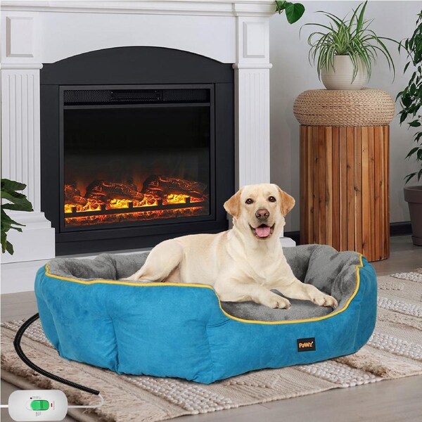 Pawz Electric Pet Heater Bed Heated Mat Cat Dog Heat Blanket Removable Cover L