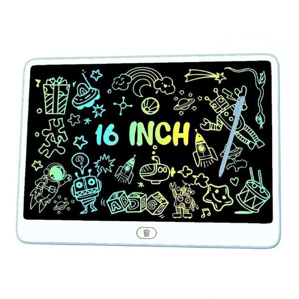 Blue 16" LCD Kids Writing Tablet Drawing Board Hand writing Pad Boys Girls Toy