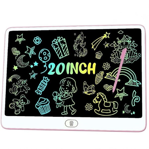 Pink 20" LCD Kids Writing Tablet Drawing Board Hand writing Pad Boys Girls Toy