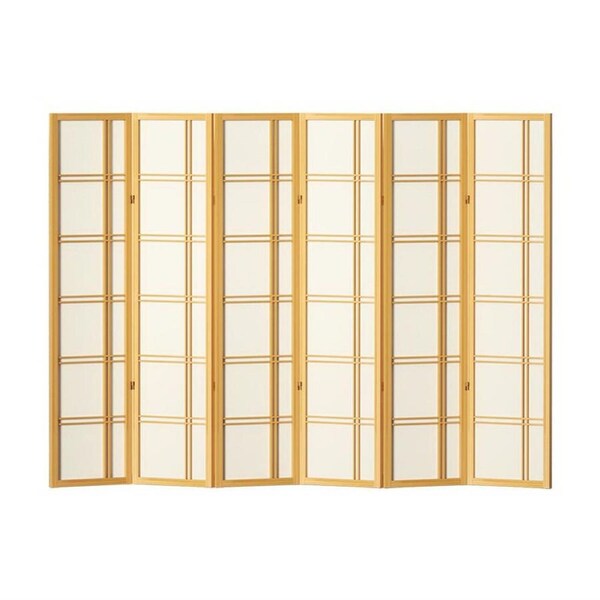 Artiss Room Divider Screen Privacy Wood Dividers Stand Nova 3/4/6/8 Panel 6 Panel - Natural