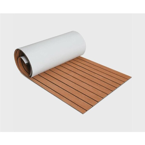 Self-Adhesive Marine Deck Flooring EVA Foam Teak Effect Brown 240x90cm