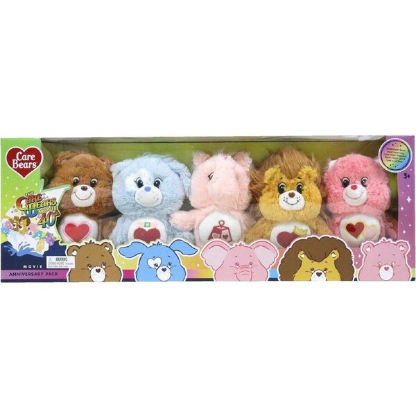 Care Bears Cousins Plush 25cm 5 Pack (Love a lot Bear, Brave Heart Lion, Lotsa )