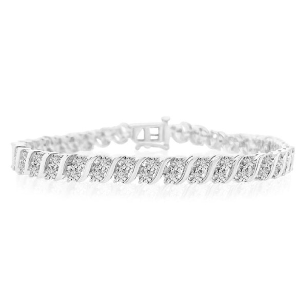0.95 Carat Diamond Tennis Bracelet in Sterling Silver