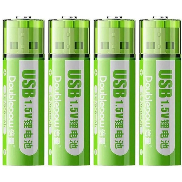 AA USB Rechargeable Batteries 1.5V Li-ion 1400mWh Fast Charging 1000 Cycles 4-Pack