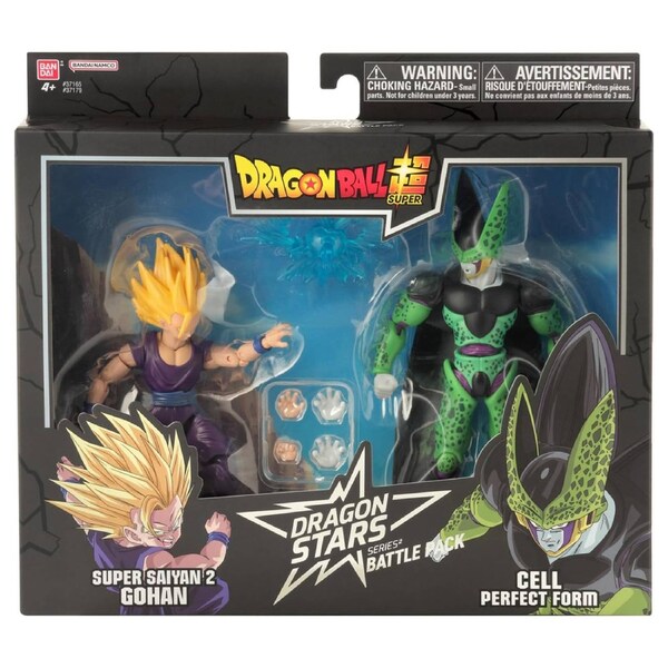 Dragon Ball Super Dragon Stars Battle Pack Super Saiyan 2 Gohan Vs Cell Perfect Form Action Figure Set