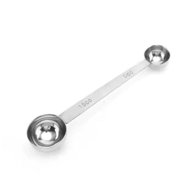 Stainless Steel Dual-End Coffee Scoop – 5mL & 15mL for Everyday Brewing