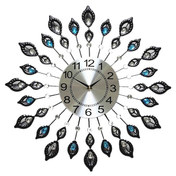 Metal Roman Wood Wall Clock Large Modern Linen Home Decor Art Luxury Silent 60CM01