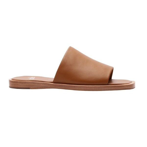 Rollie Women's Alpha Leather Slide/Sandal Shoe Open Toe Footwear Cognac US9