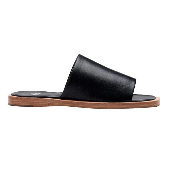 Rollie Women's Alpha Leather Slide/Sandal Shoe Open Toe Footwear Black US8