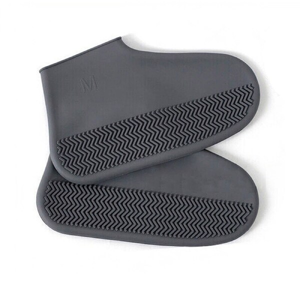 Shoe Cover Waterproof Silicone Non Slip Rain Water Rubber Foot Boot Overshoe - Grey L