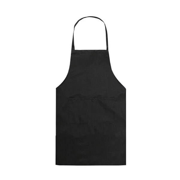 Plain Apron Bib Washable Washable Waiter Pocket Butcher Chef Kitchen Cooking Black