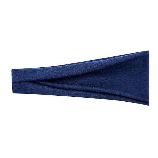 Sports Yoga Gym Stretch Cotton Headband Head Band Hair Band Women Men Sweatband Blue