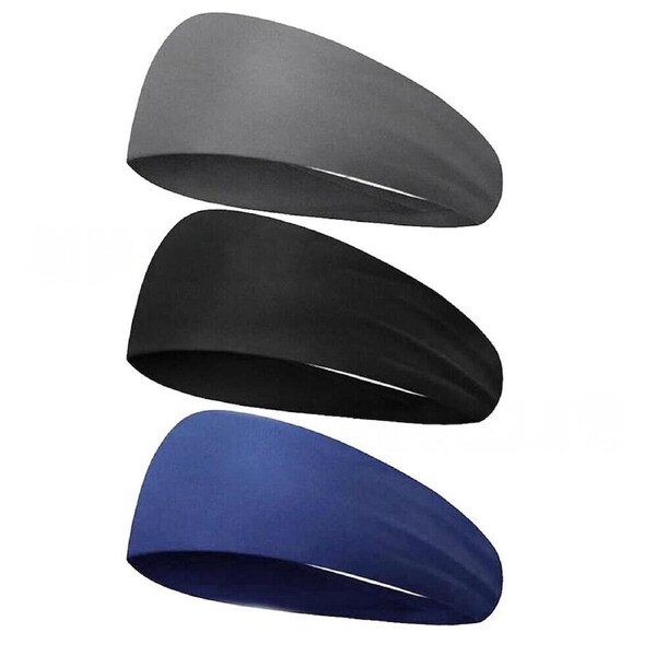 Sports Yoga Gym Stretch Cotton Headband Head Band Hair Band Women Men Sweatband Dark Grey