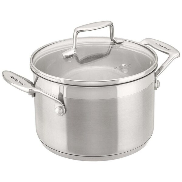 Scanpan Impact 2.5L Stainless Steel Casserole w/ Glass Lid Induction Pot Silver