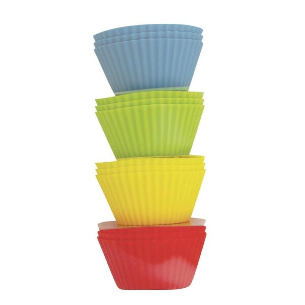 12pc Avanti Reusable 9cm Silicone Muffin Cup Round Oven Baking Cupcake Mould