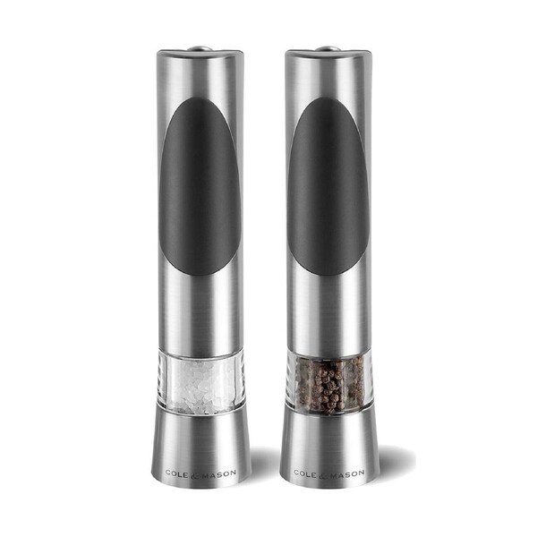 Cole & Mason Richmond Electronic Salt & Pepper Mill Kitchen Spice Grinder Silver