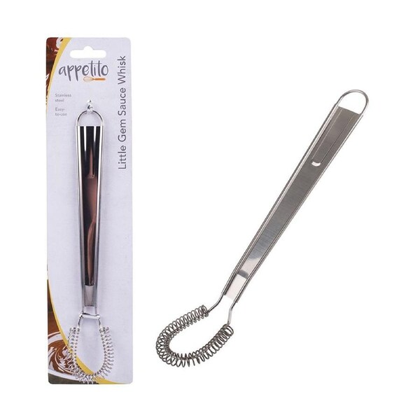 Appetito Stainless Steel Little Gem Sauce Whisk Home Kitchen Cooking Utensil