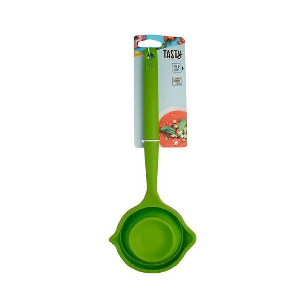 Tasty Silicone Foldable Soup Ladle Spoon Kitchen Cooking Utensil 36cm Green