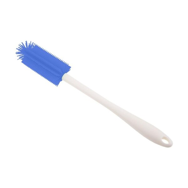 Appetito Silicone Bristles Bottle Brush Home Cleaning 35.5x4.5cm Dia. Blue