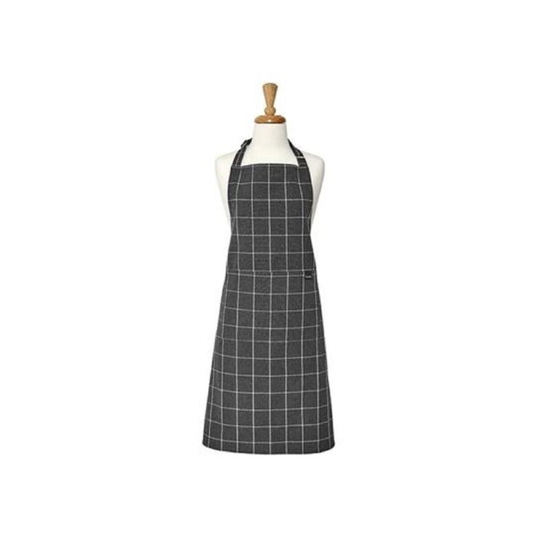Ladelle Eco Recycled Cotton Check Apron 70x89cm - Charcoal