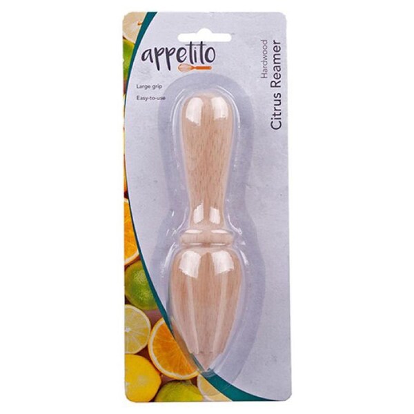 Appetito Wood Citrus Reamer/Juicer Carded Home Kitchen Tool Cooking Utensils