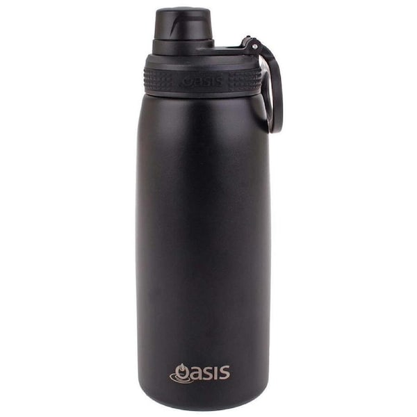 Oasis Sports Stainless Steel Screw Cap 780ml Insulated Bottle Tumbler Black