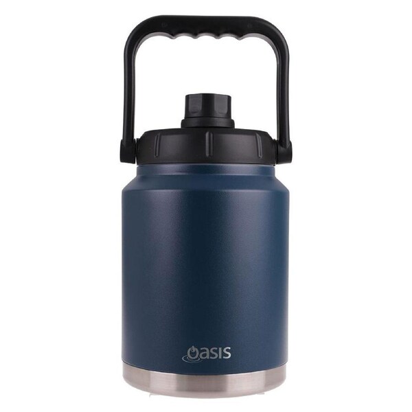 Oasis 2.1L Insulated Mini Jug Stainless Steel Water Bottle w/ Carry Handle Navy