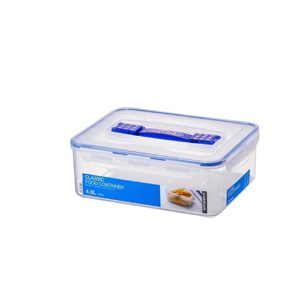 Locknlock 4.8L Airtight Classic Rectangle Food Container w/ Handle Tall Clear