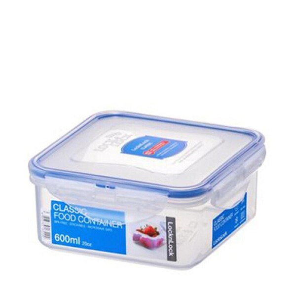 Locknlock 600ml Airtight Classic Square Food Container Storage Organiser Clear