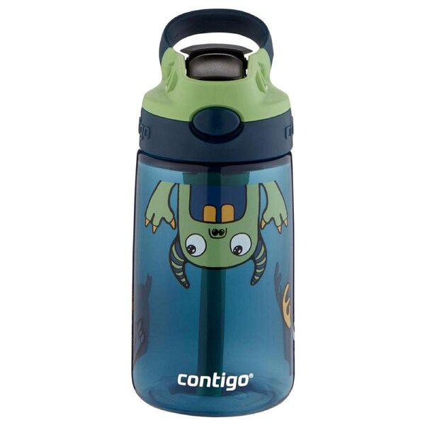 Contigo Kids Autospout 414ml Water Bottle w/ Straw Drink Container Monsters